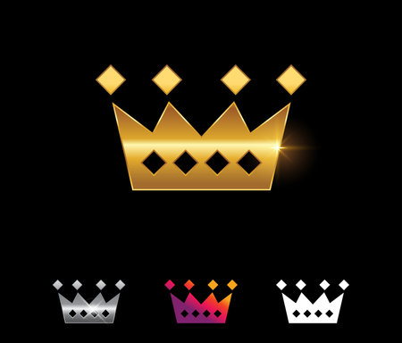 A vector Illustration set of Golden Vector Vector Sign with gold shine effect on black backgroundのイラスト素材