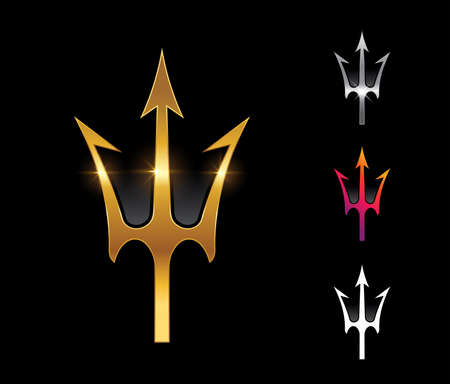Set of Golden Trident Sign