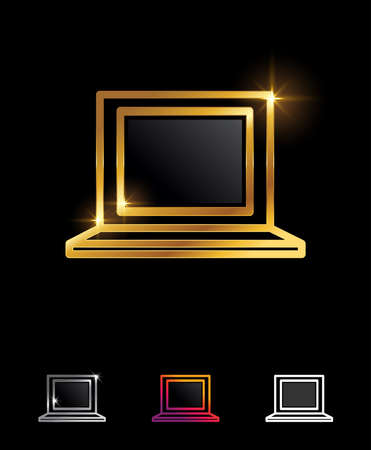 A vector illustration set of Golden Phone vector Sign in black background with gold shine effect for luxury and royal logo signのイラスト素材