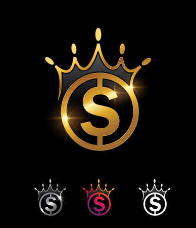 A vector illustration set of Golden Dollar Vector Signのイラスト素材