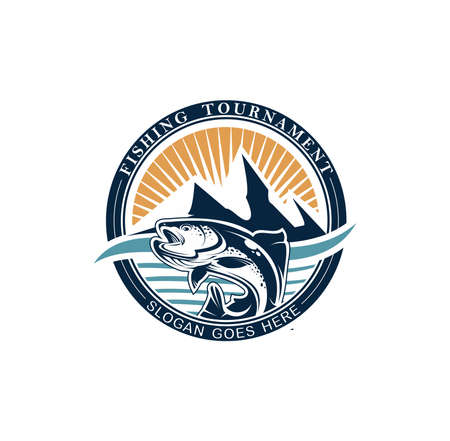 A vector Illustration set of Fishing tournament emblem template vector logoのイラスト素材