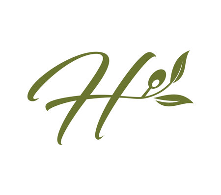 A vector illustration of Grape Vine Monogram Initial Logo Letter Hのイラスト素材