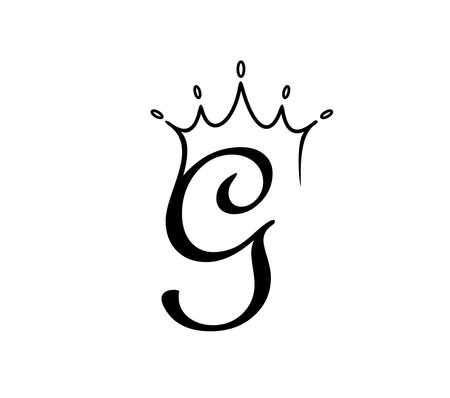 A vector illustration of Crown Monogram Logo Initial Letter Gのイラスト素材