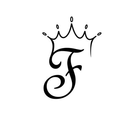 A vector illustration of Crown Monogram Logo Initial Letter Fのイラスト素材