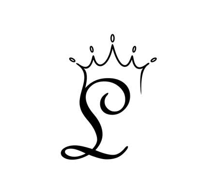 A vector illustration of Crown Monogram Logo Initial Letter Lのイラスト素材