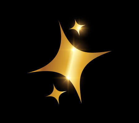 A vector Illustration of Golden Shining Star Vector Signのイラスト素材
