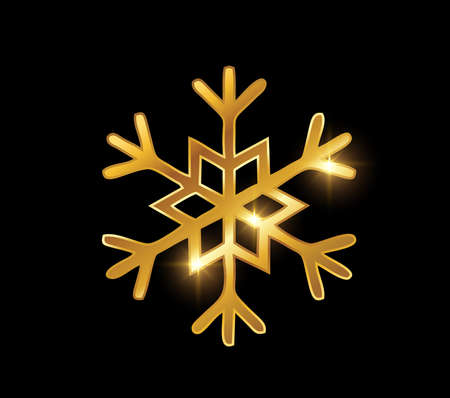 A vector illustration of Golden Snowflake vector Logo Signのイラスト素材