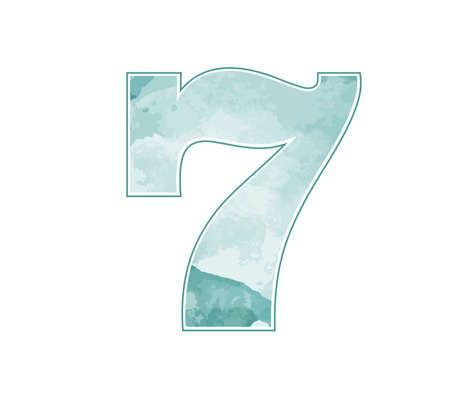 A vector illustration of numerical number seven or 7 in multiple colors vectorのイラスト素材