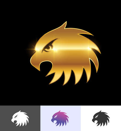 A vector illustration set of Golden Eagle Bird Logo Signのイラスト素材