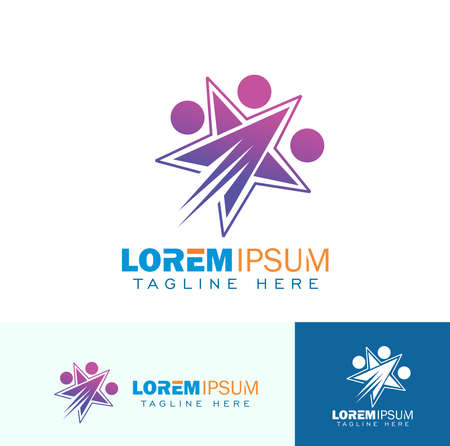 A vector illustration set of Community  network  social and people careのイラスト素材