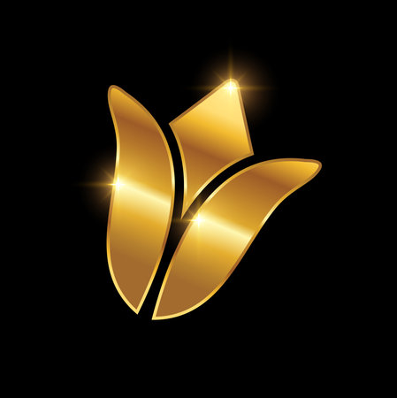 vector illustration of Golden Flower Logo Signのイラスト素材