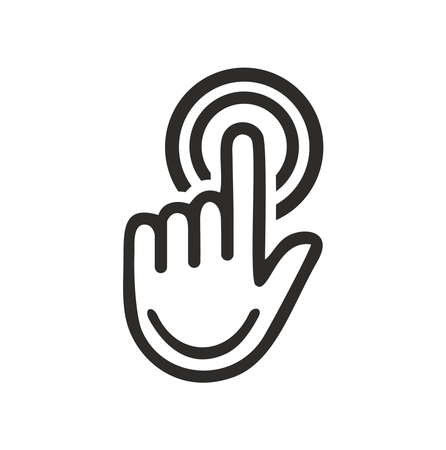 A vector illustration of pointing hand click symbolのイラスト素材