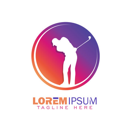 A vector illustration of Golf Player Swing The Stick  Signのイラスト素材