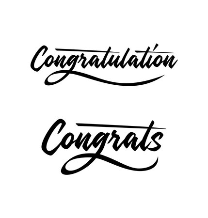 Creative Luxury Congratulation and Congrats Vector Illustration, black in white artのイラスト素材