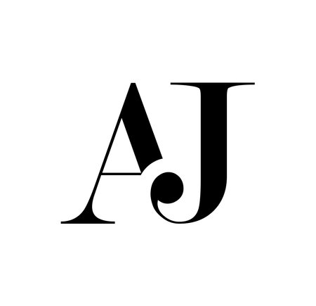 Vector Illustration isolated in white background of Monogram Logo vector Initial Letters AJのイラスト素材