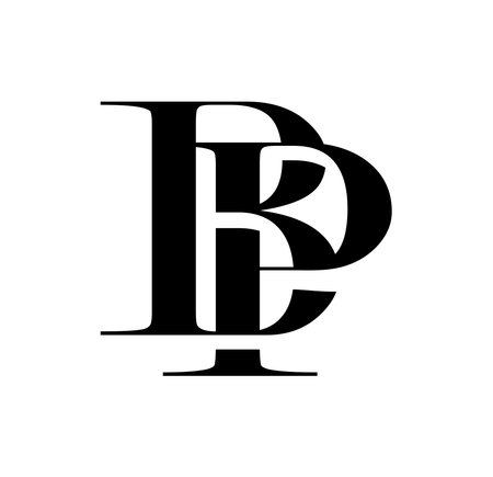 Vector Illustration isolated in white background of Monogram Logo vector Initial Letters BPのイラスト素材