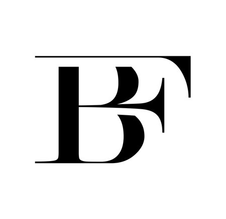 Vector Illustration isolated in white background of Monogram Logo vector Initial Letters BFのイラスト素材