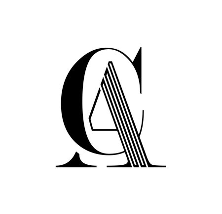 Vector Illustration isolated in white background of Monogram Logo vector Initial Letters CAのイラスト素材