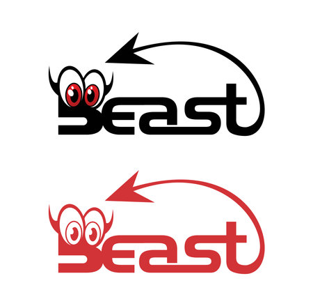 Beast Wordmark Logo Vector Sign illustration in white background isolatedのイラスト素材