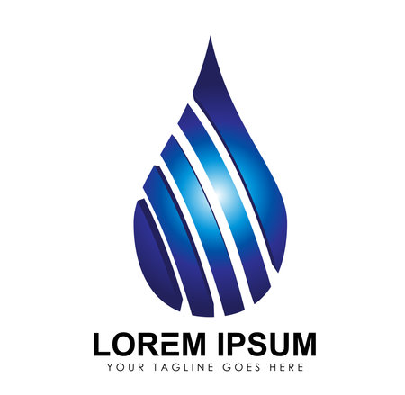 Oil Water Drop Logo vector Icon Sign illustration in white background isolatedのイラスト素材