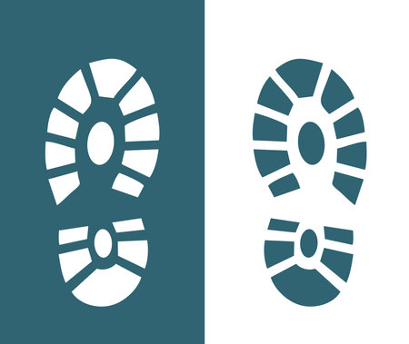 Shoe Print Logo vector icon Sign illustration in white background isolatedのイラスト素材