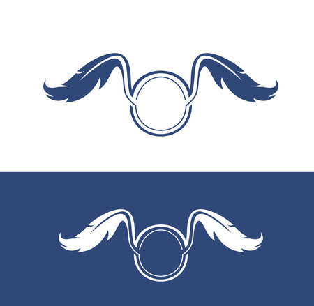 Circle Wings Logo Vector Icon Sign illustration in white background isolatedのイラスト素材