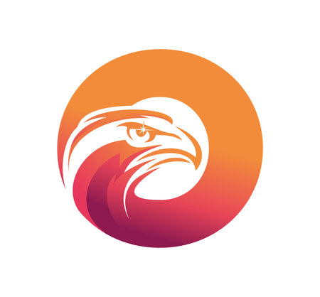A vector Illustration of Eagle Monogram Logo Initial Letter O in white backgroundのイラスト素材