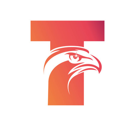 A vector Illustration of Eagle Monogram Logo Initial Letter T in white backgroundのイラスト素材