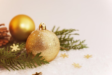 Christmas tree with christmas globes and decorationの写真素材