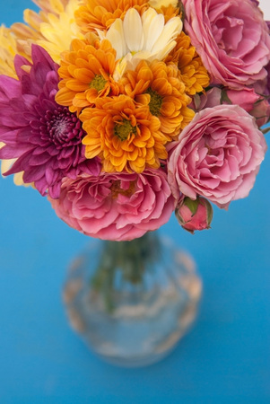 Flower orange bouquet of orange spray chrysanthemumの写真素材