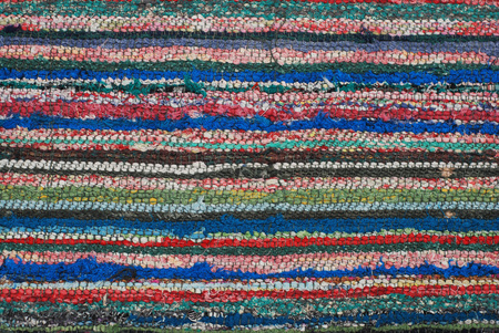 Carpet texture made of recycled material stripsの写真素材