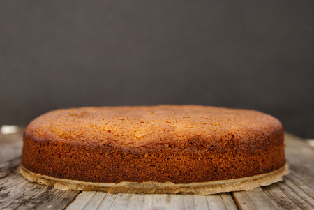 Casic sponge cake Pan di Spagna selective focus. Homemade cake.の写真素材
