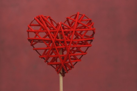 Red decorative heart isolated. Red decorative heart for Valentine's day.の写真素材
