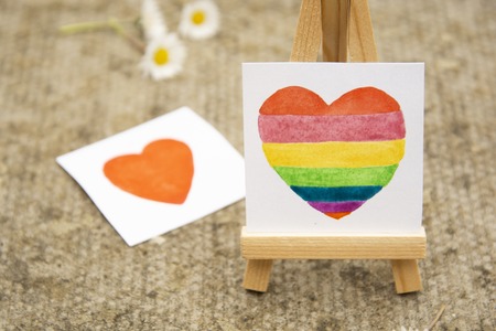 LGBT symbol. Rainbow heart, abstract tolerance concept