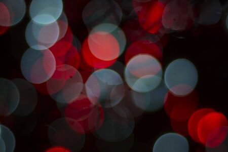 Colorful circles of blue and red lights bokeh abstract background texture