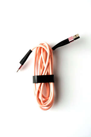 Smartphone charger on bright background