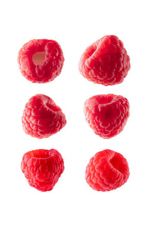 Raspberry isolated on white background, fresh berry, fruits set