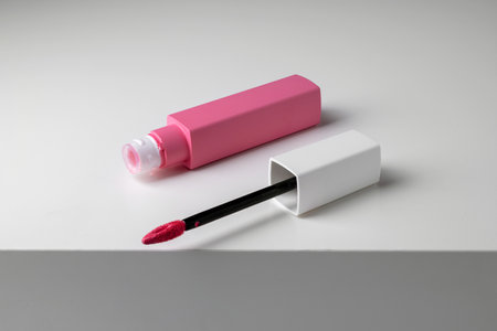 Liquid lipgloss applicator and tube, beauty make up product.の写真素材