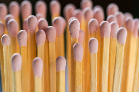 Pink matches sticks. Social connection and teamwork. Macro photoの写真素材