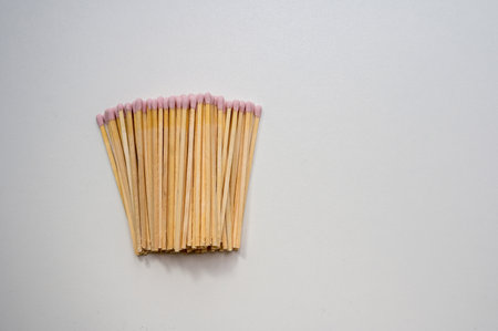 Pink matches sticks on bright background, copy spaceの写真素材