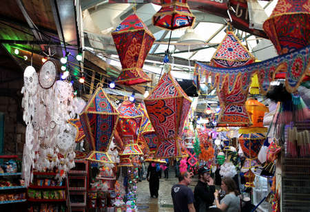 East Arab market of old city of Acre (Akko) offers variety of the middle east products and...