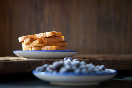toasted bread with bluberries - French toast with berries blueberries, strawberries and sauce,...