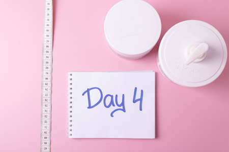 diet concept or lifestyle concept on pink background