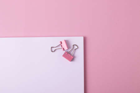 different stationary items and notebooks on mono color background. minimalism. flat layの写真素材
