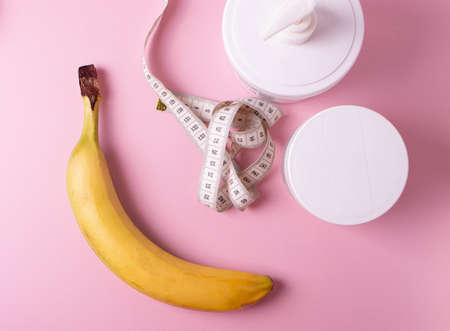 diet concept or lifestyle concept on pink background