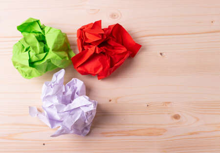 balls of crumpled paper as a paper recycling conceptの写真素材
