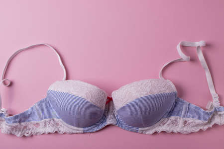 female bra on pinkの写真素材