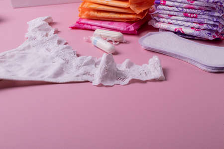 individual hygeine items for females during menstruation periodの写真素材