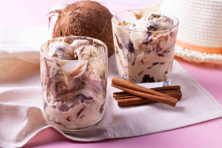 coconut chocolate vanilla ice cream