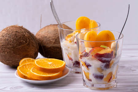 coconut and peach ice cream